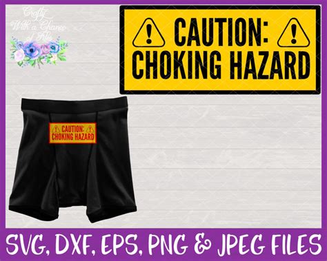 Caution Choking Hazard SVG Funny Men S Boxers Design Etsy