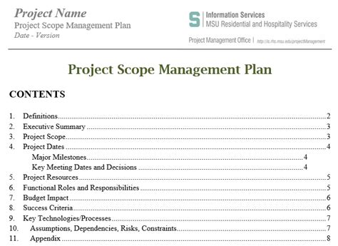 Project Scope Statement Templates And Examples Excel Word Pdf