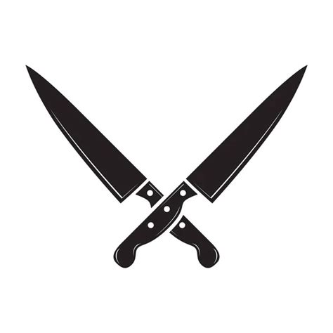 Crossed Knives Icon Knife Chef Kitchen Symbol Flat Isolated Vector