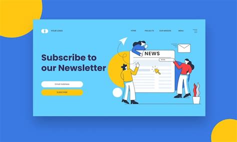 Premium Vector Subscribe To Our Newsletter Hero Banner Or Landing