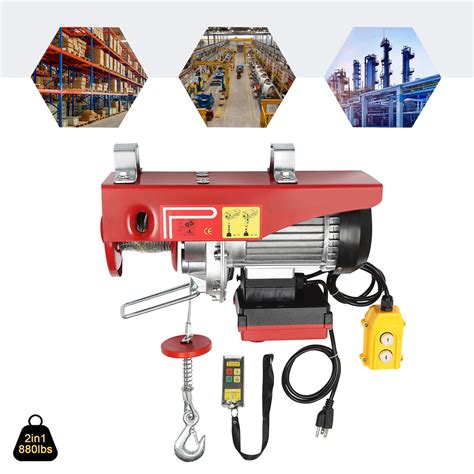 miumaeov automatic lift electric cable hoist with wirelessandwired remote control 110v overhead