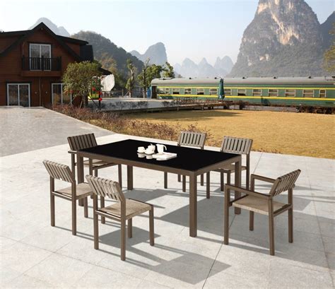 Amber Modern Outdoor Dining Set For 6 Icon Outdoor Contract