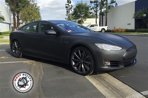 A full vehicle wrap inst exactly cheap, but a perk is that a vehicle wrap can be removed and the vehicle returned to completely original if and when desired. Tesla Wrapped in 3M Deep Matte Black Car Wrap | Wrap Bullys