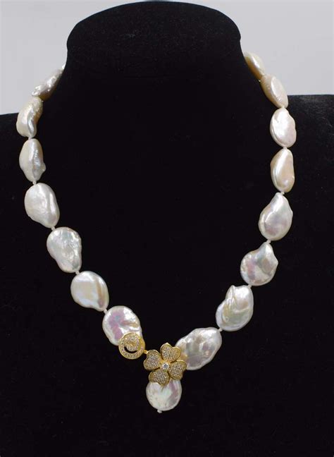 Freshwater Pearl Flat Baroque Mm Necklace Nature Beads Wholesale Inch Fppj Baroque Pearl