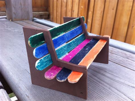 Fun Craft Idea How To Make A Popsicle Stick Park Bench Jinxy Kids