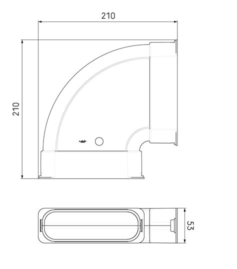 Air Excellent AE45SC Horizontal Bend 90 Kit Ubbink