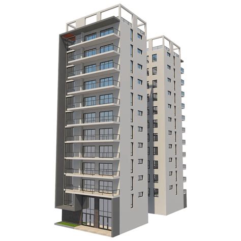Apartment Building 13 3d Model By Virtual3d