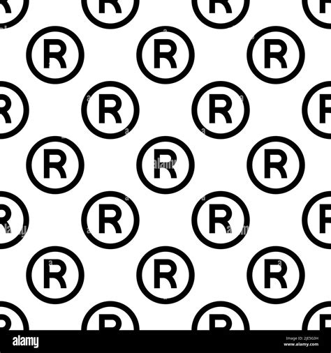 Registered Trademark Icon Letter R Symbol Seamless Pattern Vector Art