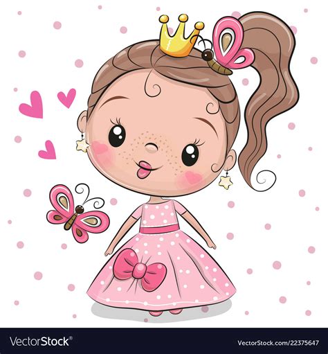 Cute Princess On A White Background Royalty Free Vector