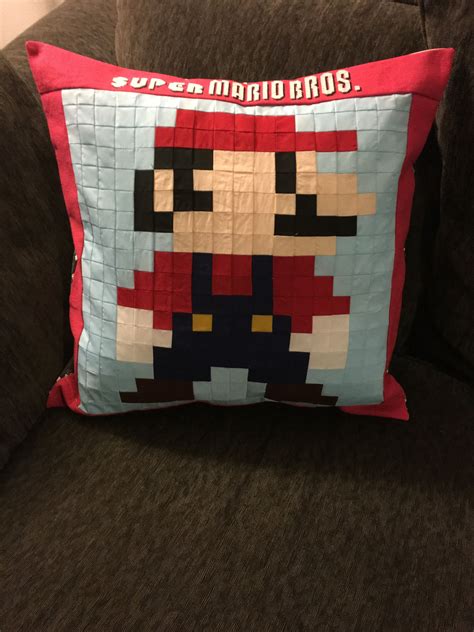 Super Mario Pillow Front Super Mario Craft Projects Made Throw