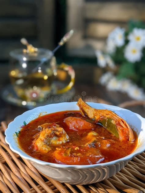 Malaysia Hot Spicy And Sour Fish Chicken Called Asam Pedas Stock Image