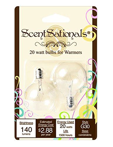 Scentsationals 20 Watt Bulbs For Warmers 2 Pack Best Wax Warmers