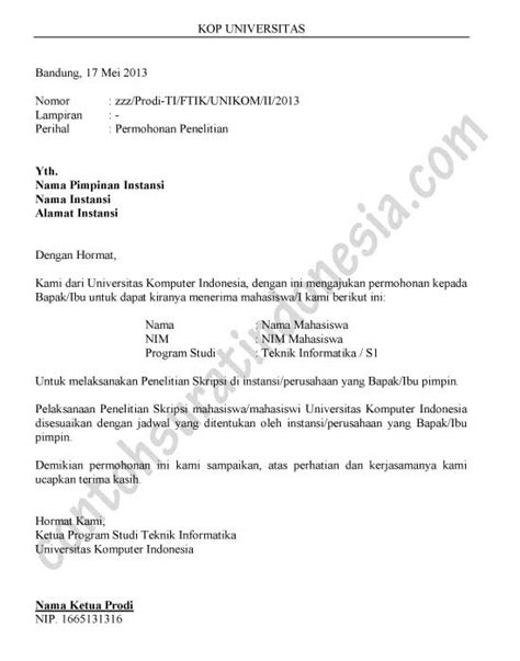 Contoh Surat Permohonan Penelitian Mahasiswa - IMAGESEE