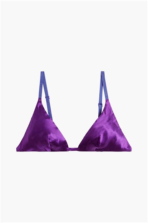 La Perla Stretch Silk Satin Triangle Bra In Purple Lyst