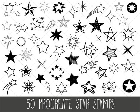 Procreate Star Stamps Procreate Stamp Set Procreate Stars Etsy