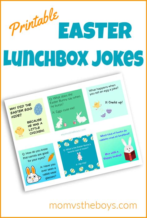 Free Printable Easter Lunch Box Jokes Mom Vs The Boys Lunchbox