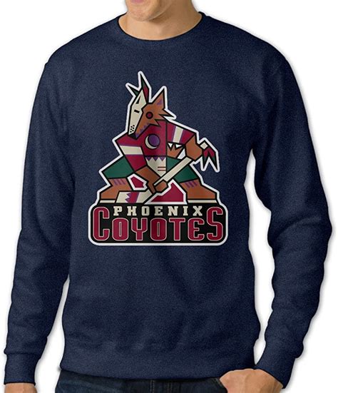 Mens Nhl Phoenix Coyotes Logo Long Sleeve Crew Neck Pullover Hoodie