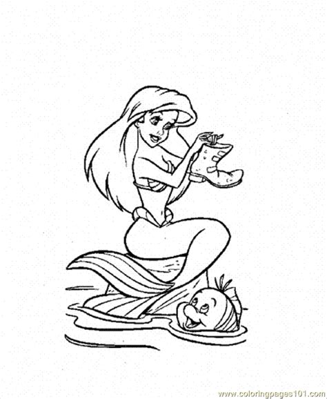 Coloring Pages Ariel And Flounder Cartoons The Little Mermaid