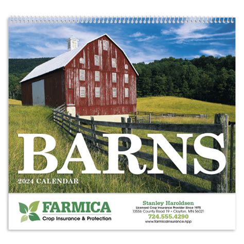 Scenic Promotional Barns Calendar Garrett Specialties