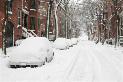 Snow Storm Brooklyn New York City Street Stock Photo Download Image