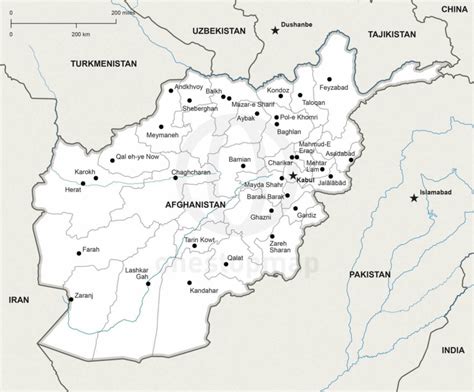 Free Vector Map Of Afghanistan Outline One Stop Map