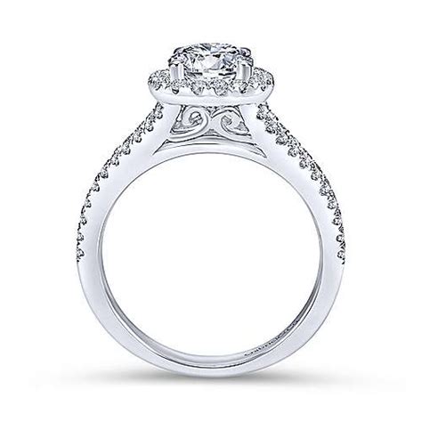 Valeria 14k White Gold Round Halo Engagement Ring Er7260w44jj