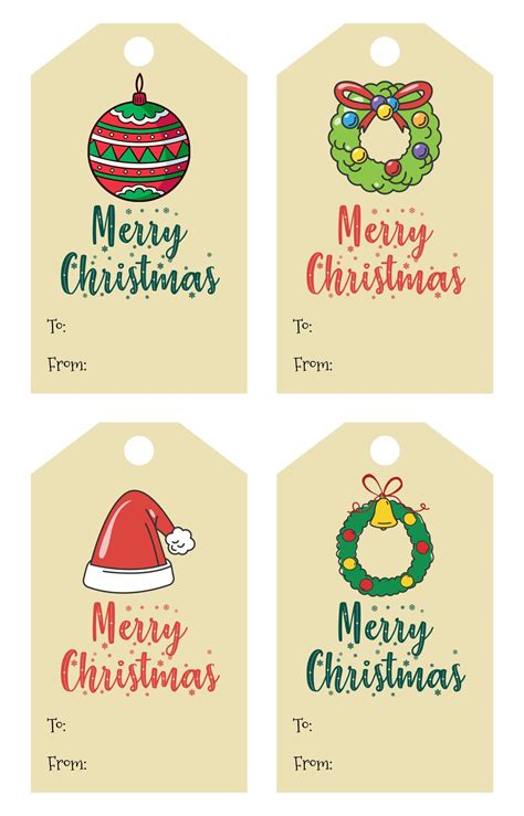 Christmas And Holiday Gift Tags Printable Editable Labels Ornament My
