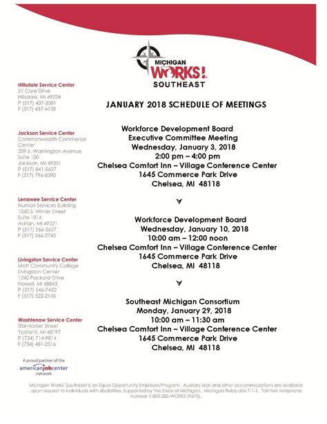 Public Meeting Notice For January 2018 Michigan Works Southeast