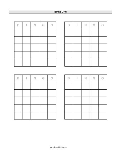 Bingo Grid Template Download Printable Pdf Templateroller