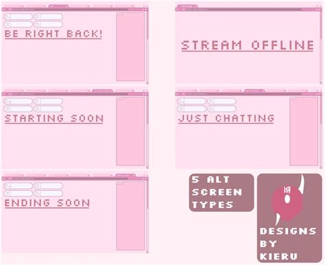 Twitch Overlay Package Pink Pastel Windows Customization Etsy