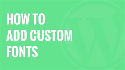 How To Add Custom Fonts In Wordpress Custom Fonts Custom Ads