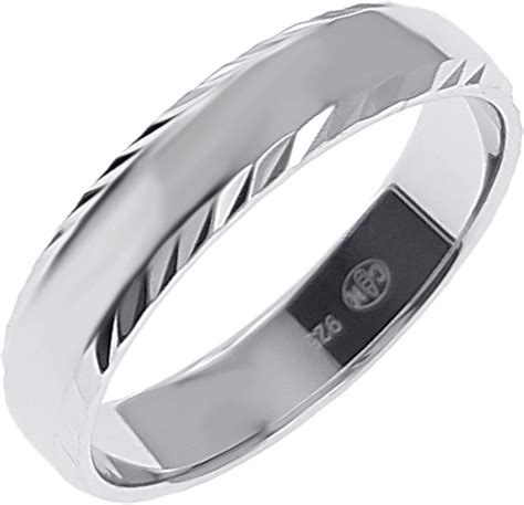Mens Rhodium Plated 925 Sterling Silver Wedding Ring 5 Mm Choice