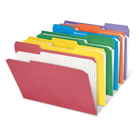 Reinforced Tab Color File Folders With Interior Grid 13 Cut Letter