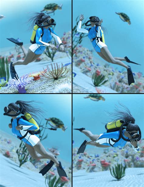 underwater explorer poses daz 3d