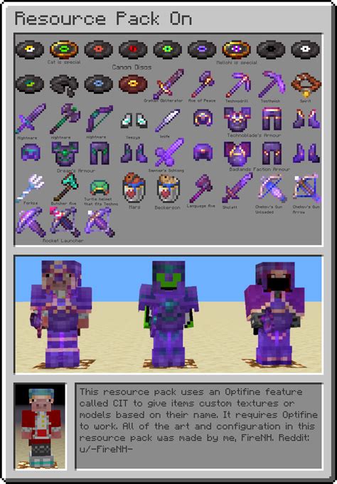I Updated My Dream Smp Resource Pack Which Uses Optifine To Give Items