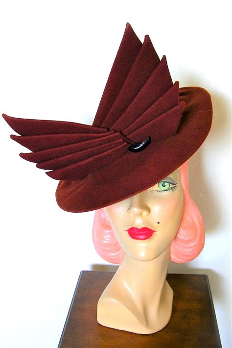Vintage 1930s Cinnamon Felt Tilt Hat Etsy Beret Style Hats
