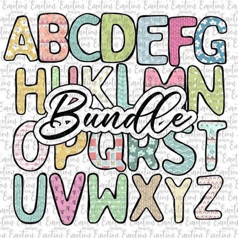 Patterned Alphabet Set A To Z Clip Art Instant Download Etsy In 2022