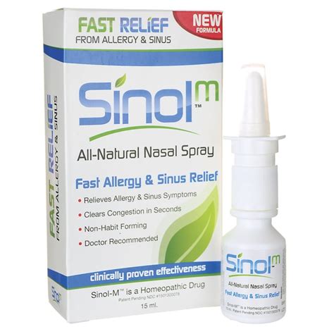 Sinol M All Natural Nasal Spray Fast Allergy And Sinus Relief 15 Ml Liq 315013000078 Ebay