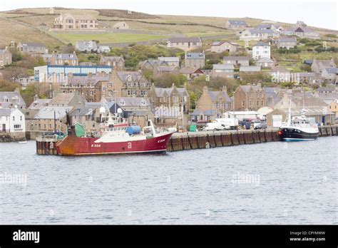 Stromness Harbour Orkney Island And Fishing Boat Stock Photo Alamy