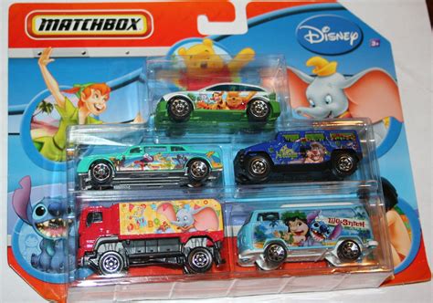 Disney Movies Matchbox 5 Car Set Winnie The Poohdumbolilo And Stitch