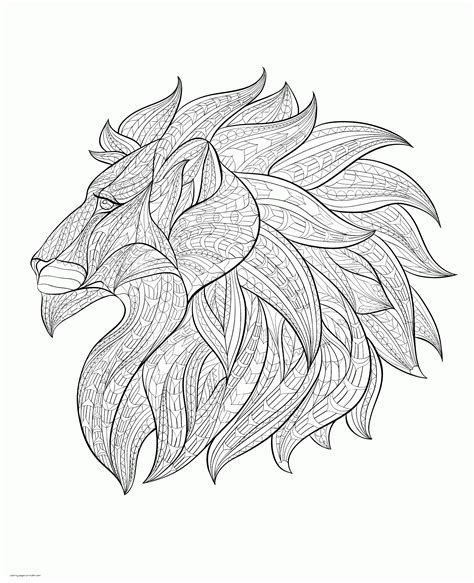 Fantasy Lion Printable Adult Coloring Page From Favoreads Coloring
