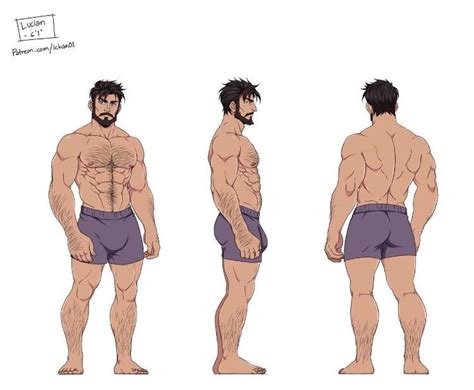 Man Drawing Reference Buff In Character Design Male Cartoon