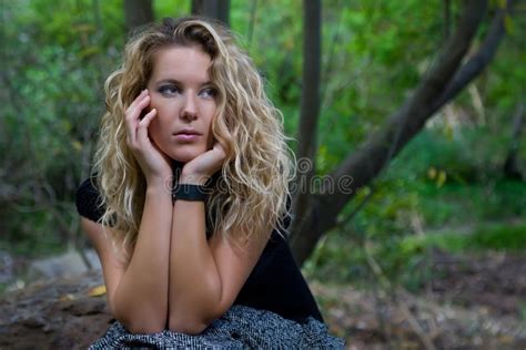 Beautiful Full Figured Blonde Woman Outdoors Stock Image Image Of Park Boots 21915815