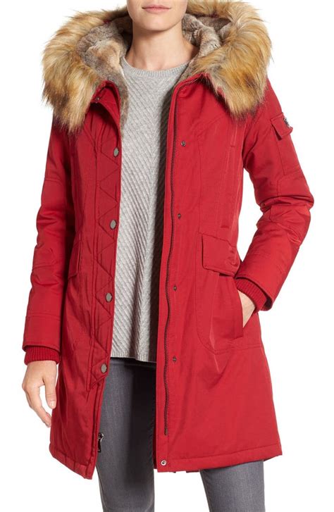 1 Madison Hooded Parka With Faux Fur Trim Nordstrom