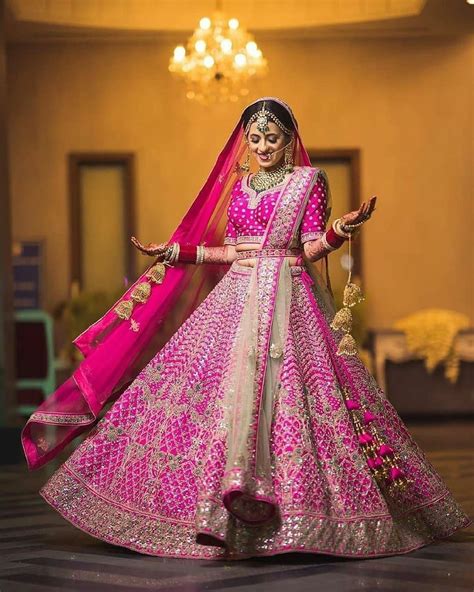 Pink Bridal Lehenga Pink Bridal Lehenga Indian Bride Outfits Indian Bridal Wear Red