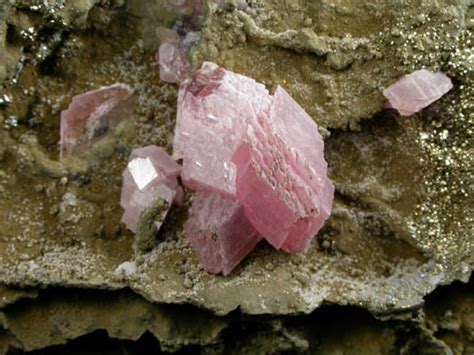 Photographs Of Mineral No 45704 Rhodochrosite With Pyrite From Santa