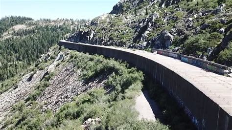 raw drone footage over donner pass snow tunnels youtube