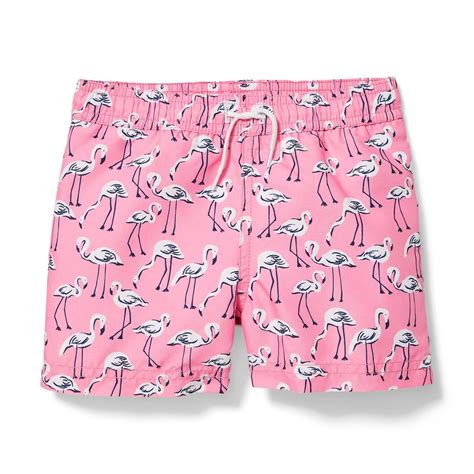 Boy Pink Flamingo Print Flamingo Swim Trunk By Janie And Jack Boys