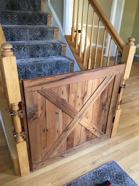 Barn Door Style Solid Oak Baby Gate Or Pet Gate Made With
