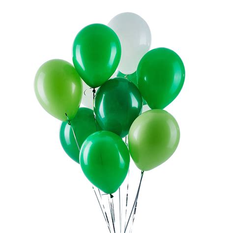 12 Greenie Helium Balloon Bouquet Cluster For Birthday